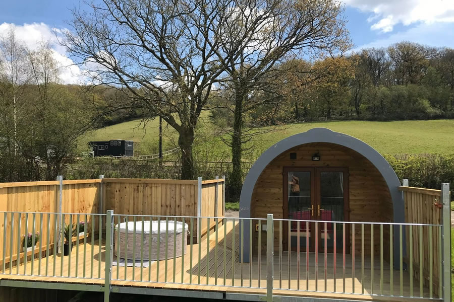 Towy Valley Pod glamping for couples in Llandeilo sleeps 2